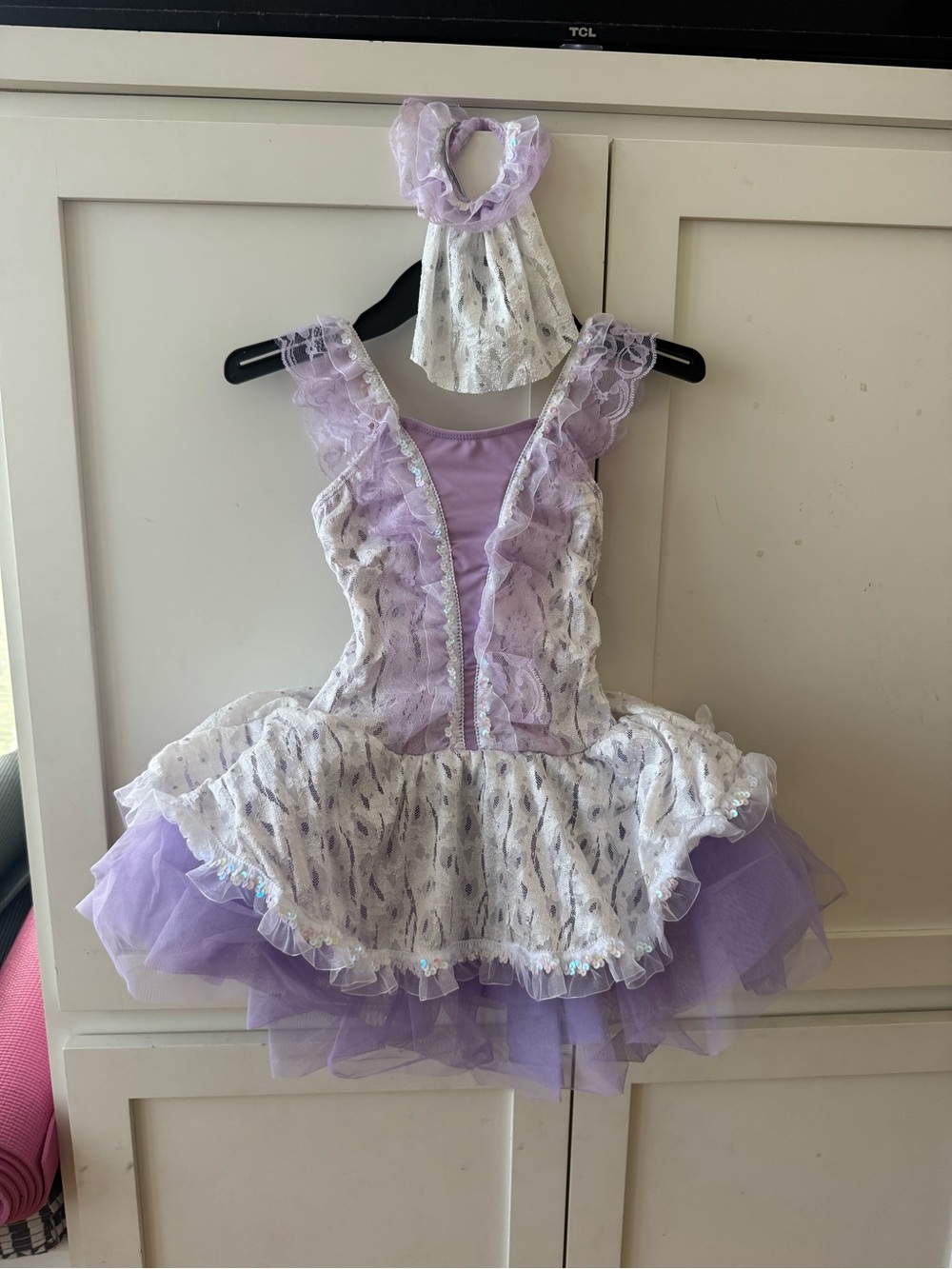 Lavender Lace Ballet Tutu Dress with Matching Hairpeice
